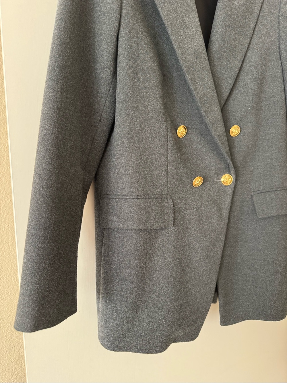 Zara Dark Gray Double-Breasted Blazer with Gold Buttons - Picture 4 of 6